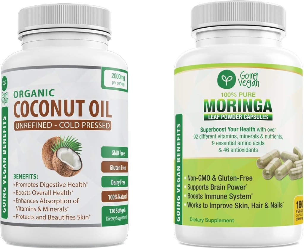 Organiske kokoskapper og Moringa Kapsler Bundle!