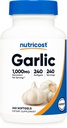 Nutricost hvidløg 1000mg, 240 Softgels - Odorless, Premium Gluten Free Supplement