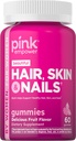 PINK Hår Huder Nails Gummies Mea124; 60 Greve Measures 124; Plus Collagen & Biottin Measures 124; Non- GMO & Gluten Free Vitamin for Women Measures 124; Strawberry Flavor