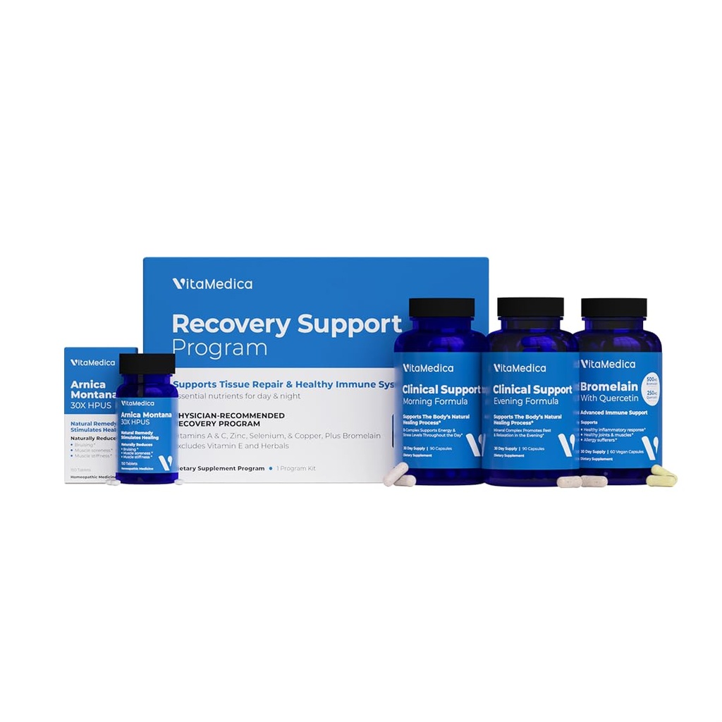 VitaMedica against 124; Arnica Montana 30X + bromelain med Quercetin + Clinical Support Formel Bundle