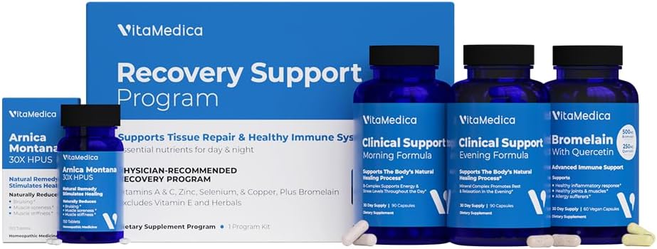 VitaMedica against 124; Arnica Montana 30X + bromelain med Quercetin + Clinical Support Formel Bundle