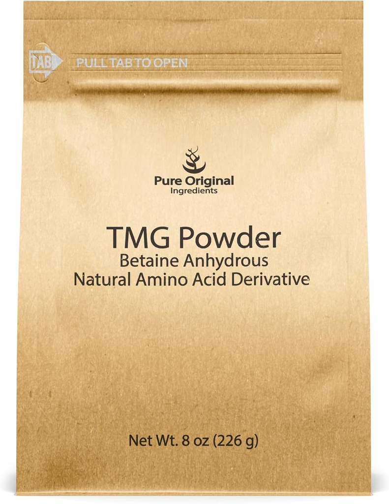 PURE ORIGINALSKE INGREDIENSER Trimethylglycin, TMG Powder, Vegan, Gluten Free (8 Ounce)