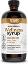 Norm 's Farms Wellness Black Elderberry Syrup med honning, kanel & nelliker - Lavet i USA, Naturlig immunforsvar, Ingen Alkohol eller Fillers, Glutenfri, Non- GMO, Vegan, Pure Elderberry Juice Syrup - 8 Oz