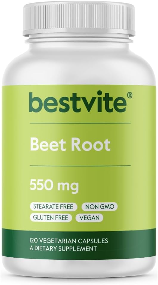 Beet Root 550mg per kapsel (120 vegetariske kapsler) - Ingen stearater - Ingen maltodextrin - Ingen Fillers - Vegan - Non- GMO - Gluten Free