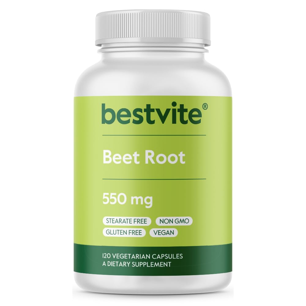 Beet Root 550mg per kapsel (120 vegetariske kapsler) - Ingen stearater - Ingen maltodextrin - Ingen Fillers - Vegan - Non- GMO - Gluten Free