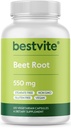 Beet Root 550mg per kapsel (120 vegetariske kapsler) - Ingen stearater - Ingen maltodextrin - Ingen Fillers - Vegan - Non- GMO - Gluten Free