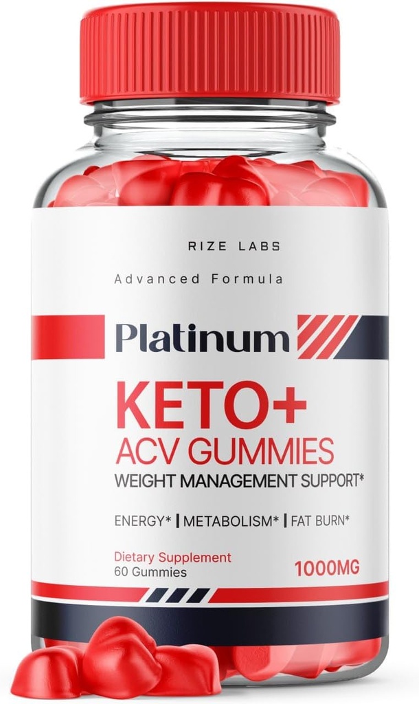 rize labs Platinum Keto AVC Gummies for Advanced Weight Loss, Supplement til maksimal styrke Gomitas (60 Gummies)