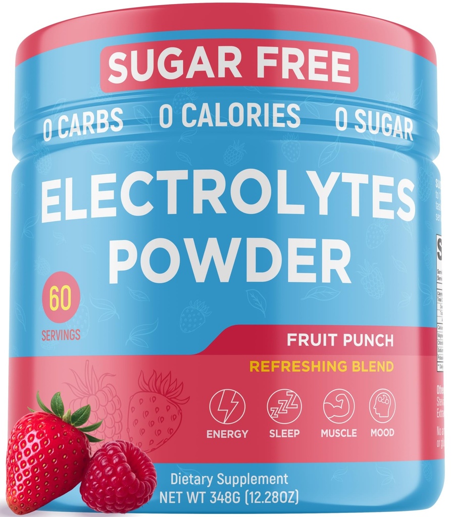 Keto Vitals Keto Electrolytes Powder Dex124; Keto- venlige Elektrolyter med Kalium, Magnesium, Natrium, Calcium Dex124; Electrolytes Sugar Free