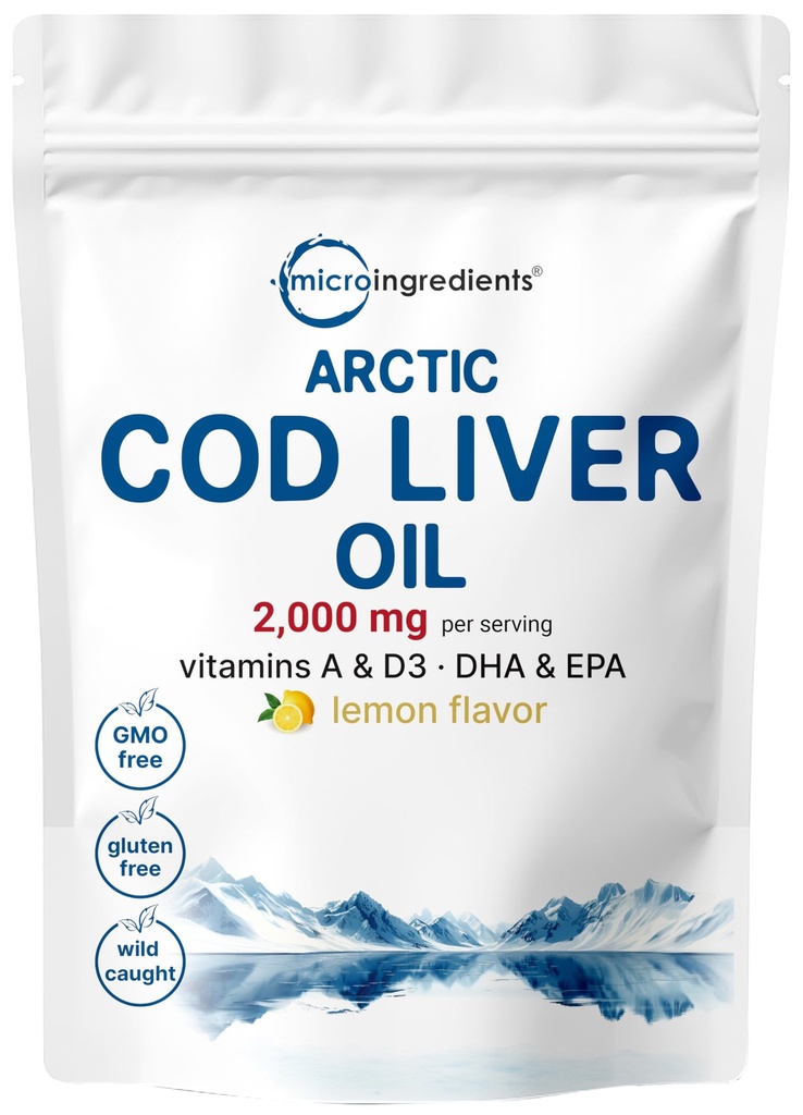 Torsk Lever Oil 2.000mg Per Servering, 360 Softgels ttesmå 124; Burpless Lemon Flavored - Rig i Omega 3, Vitaminer A & D3, EPA, DHA ttesmå 124; Wild fanget Arctic Deep Sea Fish