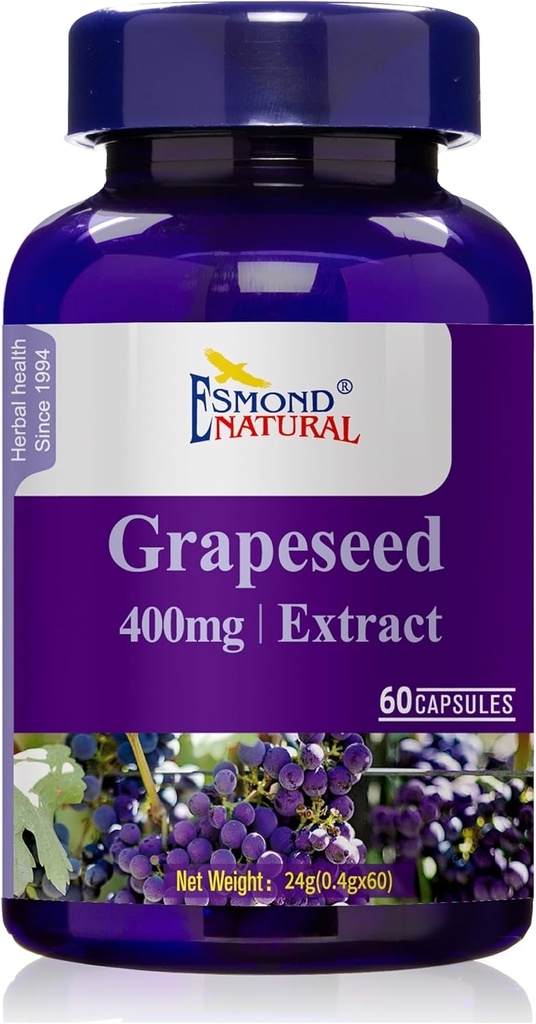 Drueekstrakt (hjælper med at vedligeholde antioxidant sundhed), GMP, Natural Product Assn Certified, Made in USA - 400mg, 60 kapsler