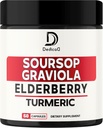 11in1 Graviola Soursop Kapsler - Blandet med Elderberry, Gurkemeje, Ginger, Milk Thistle, Tranebær & mere - Support Positive Mood, Immunsystem & Kropsadministration