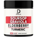 11in1 Graviola Soursop Kapsler - Blandet med Elderberry, Gurkemeje, Ginger, Milk Thistle, Tranebær & mere - Support Positive Mood, Immunsystem & Kropsadministration