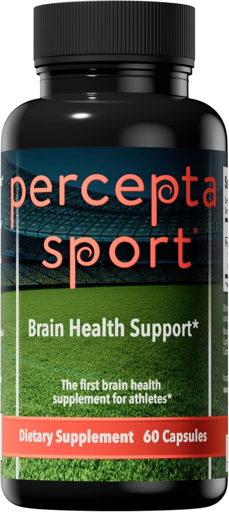 Percepta Sport Brain Supplement for atleter - Natural Plant- Based Brain Health Supplement - Forbedrer ydeevne, fokus, koncentration og energi - 30 dages forsyning