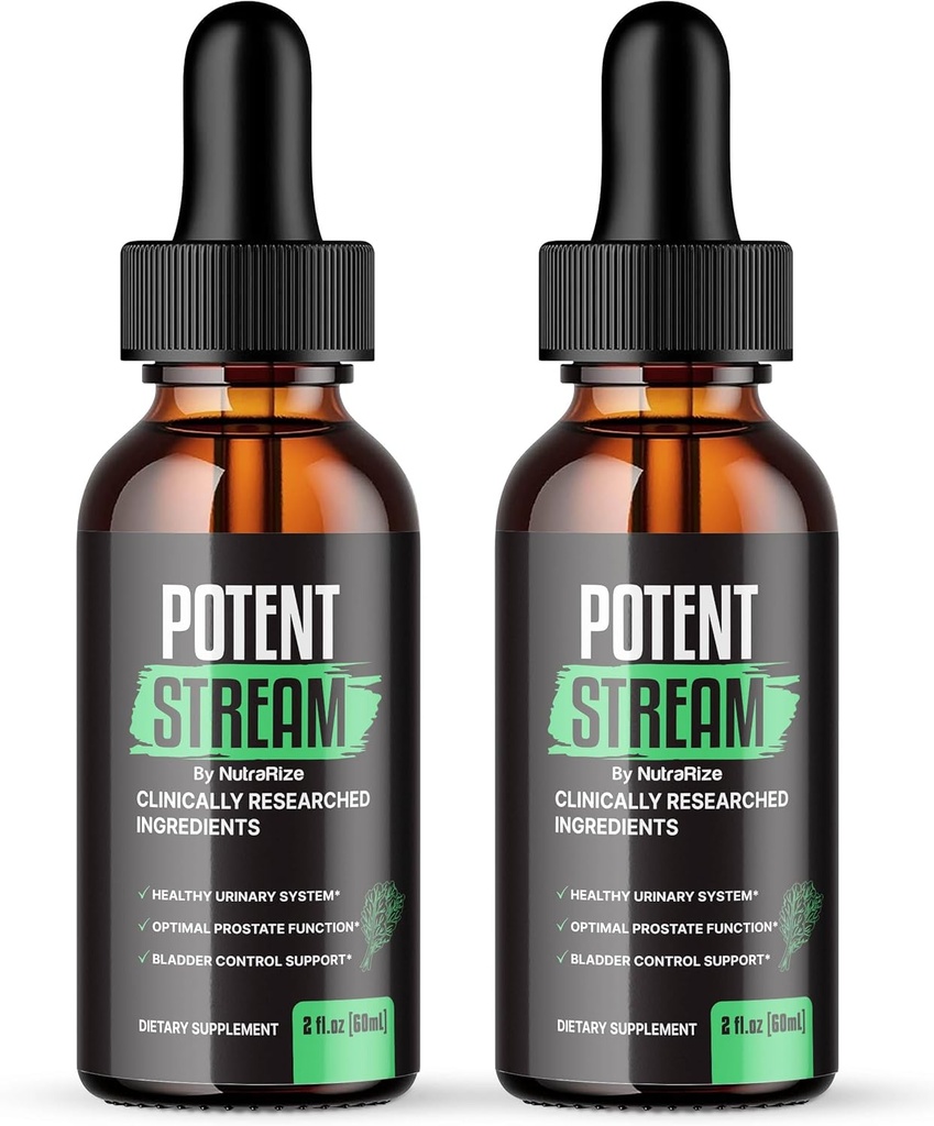 NutraRize (Pack of 2 Potent Stream Drops, Advanced Prostate Supplement - Naturlig støtte til Prostata sundhed, maksimal styrke, anmeldelser (60 Servere)