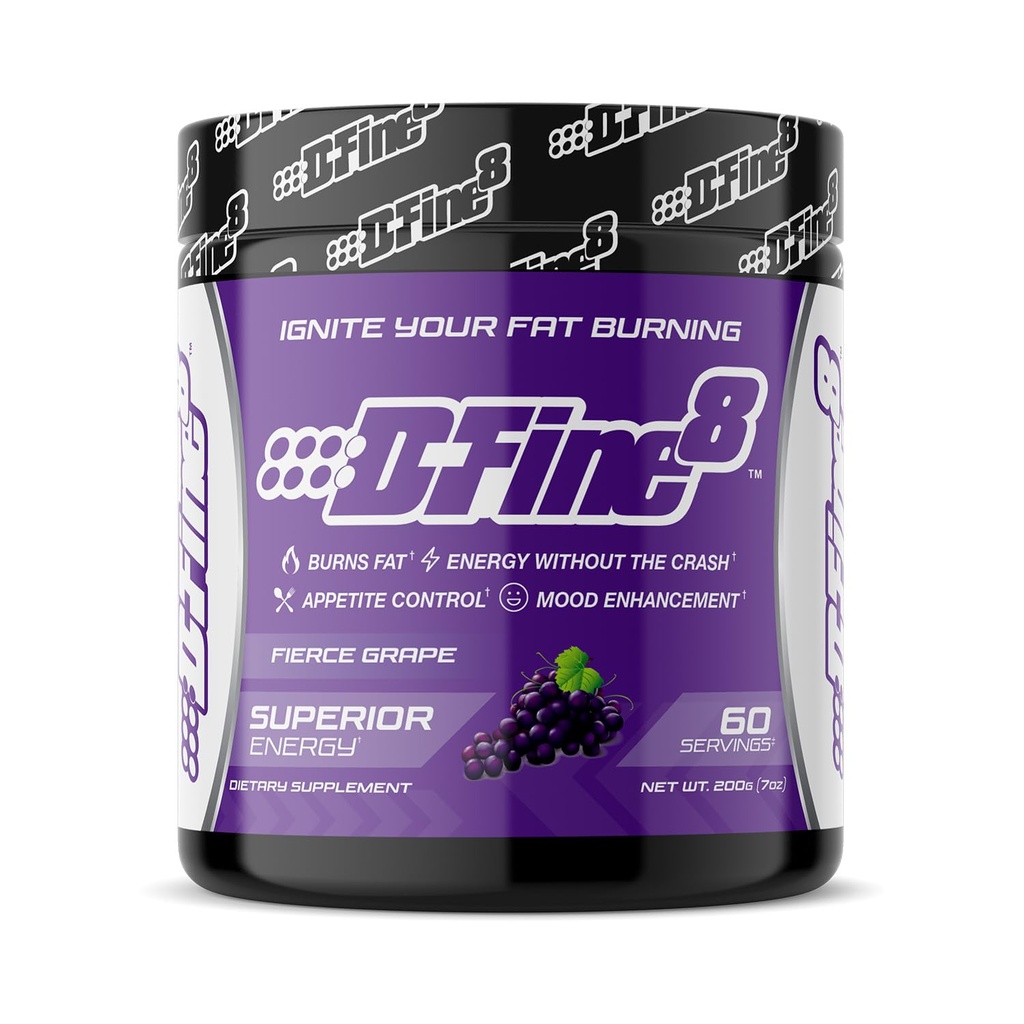 Termogen pre- workout Energy Powder & Shredding Supplement, Boost Energy Mood & Focus, Sugar Free, Indeholder Senactiv, Endurance, 300mg Koffein, N- Acetyl- L- Tyrosin (Fierce Grape)