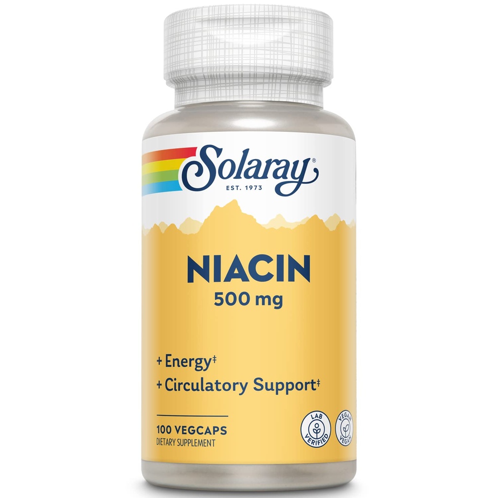 SOLARAY Niacin 500 mg, vitamin B3