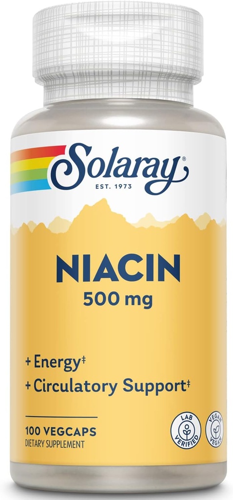 SOLARAY Niacin 500 mg, vitamin B3
