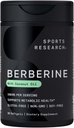 Sportsforskning Berberine tillæg med kokos olie - Herbal & Ayurvedic Metabolic Health Support - Berberine 500mg, 90 Softgels - Glutenfri, ikke-GMO Berberine pulver