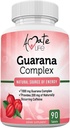 Amate Life Guarana Complex - Guarana Complex Energizer - Koffein Energizing Supplement - Kilde til energi - Stigende sind funktioner Supplement - 1000mg af Guarana - 90 tabletter