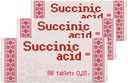 3 x Saccinsyre Amber Acid 80 tabletter i alt 240 tabletter