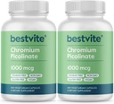 BESTVITE Chrom Picolinate 1000mcg (480 Vegetariske Kapsler) (240 x 2) - Ingen Stearates - Ingen Dicalcium Phosphat - Vegan - Gluten Free - Non-GMO