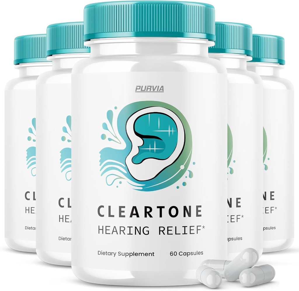 (5 Pack) Cleartone piller - Official Formel - Cleartone Tinnitus hørelse piller, Clear Tone piller hørelse Relief Maksimal styrke Formel Clear Tone Advanced Vitamin supplement (300 kapsler)
