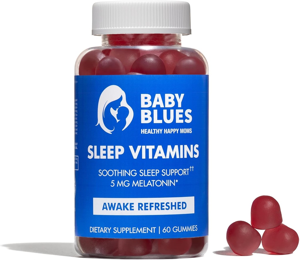 Baby Blues: Søvnvitaminer til mødre - 5mg Melatonin Strawberry Flaved Gummies
