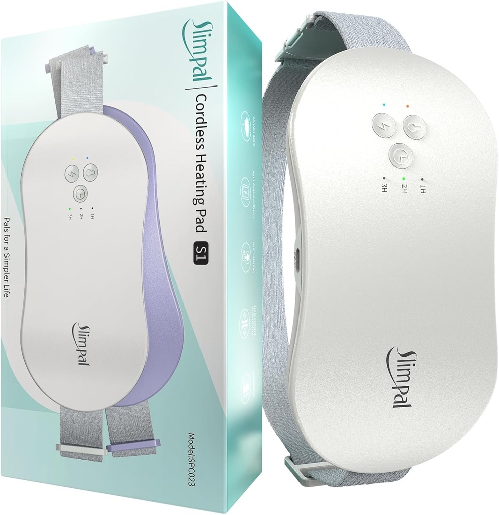 Slippal Bærbar varmelegeme til Periode Krampe, Elektrisk Cordless Varmelegeme til Menstruelle Krampe Relief, 3 Timer Auto Off Setting, Varmelegemer til Hendes Kvinder Pige Hustru, Beige