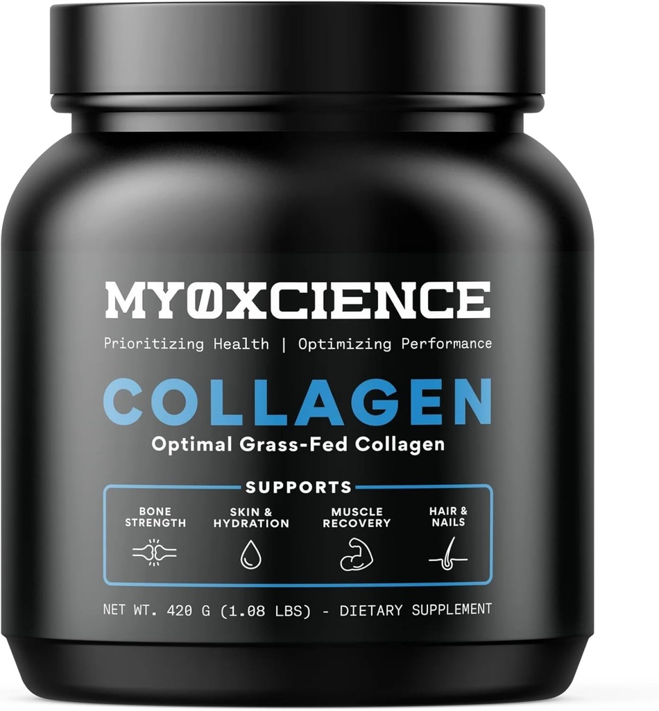 MYOXCIENCE Optimal Grass- Fed Collagen Powder Name 124; Bovine Collagen Peptider # 124; Understøtter Collagen produktion, fælles sundhed, hud Elasticitet, og mere (30 Servere)