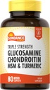 Sundance Glucosamin Chondroitin med MSM og gurkemeje 124; 80 Caplets ttesmå 124; Triple Strength Formel 124; Non- GMO og Gluten Free Supplement