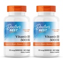 Doctor 's Best, (2 Pack) D3- vitamin, 125 mcg (5000 IE), 360 Softgels