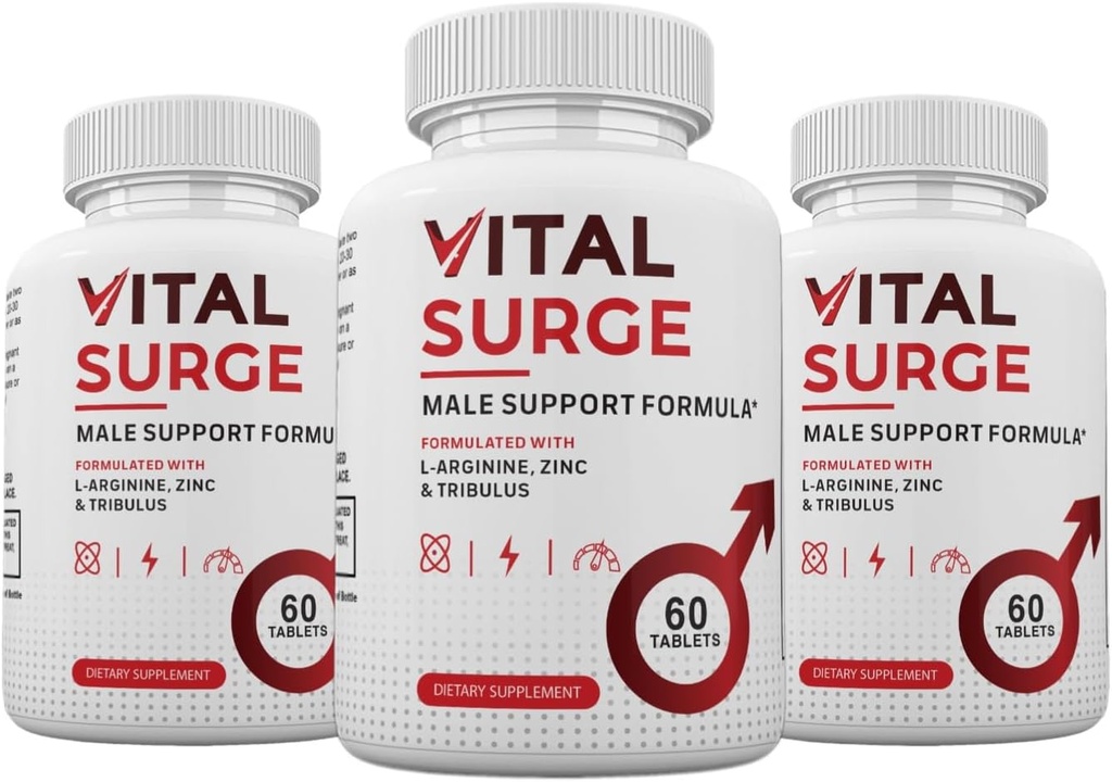 Zonata (3 Pack) Vital Surge Pills, Vital Surge Mand tillæg Advanced Formel, 180 Tæl
