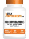 BulkSupplements.com Multivitamin til mænd Softgels - Daily Multivitamin, Multimineral Supplement, med Fish Oil - Gluten Free, 1 Softgel per Serving, 90 Greve (pakke med 1)
