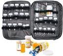 Medicine Bag Pill Flaske Organizer Rejse sag for mænd Kvinder Medication Storage Organisering Prescription Med Manager Vand Flaske Vitamin Transport Sag XL Stor låst Lockable Temmelig Potable