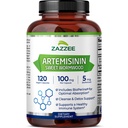 Zazzee High Absorption Artemisinin, 100 mg per kapsel, 120 Vegankapsler, med 5 mg BioPerine til maksimal absorption, Sweet Wormwood Extract, 4 måneder Supply, All- Natural og Non- GMO