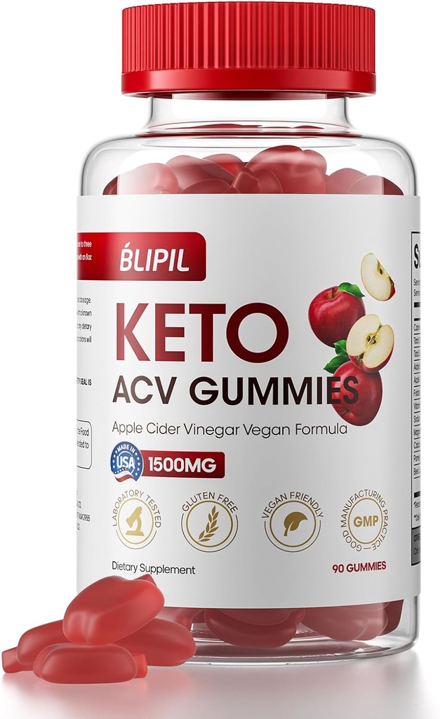 Keto ACV Gummies - Sugar Free Weight Loss Formel med 1500mg Apple Cider Vinamenter til mænd og kvinder - Gelatin- Free, Gluten- Free, Vegan & Non- GMO - 90 Greve