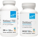 XYMOGEN NiaVasc 750 Sustained Release Niacin (120 tabletter) + DioVasc Support for Sunde Veins + Micocirkulation (60 kapsler)
