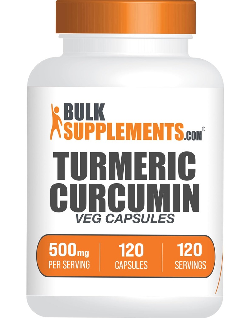 Bulkadditions.com Turmeric 500mg Extract Kapsler - Curcumin Supplements, Turmerisk Curcumin - Gluten Free, 120 Veg Kapsler (Pakning med 1)