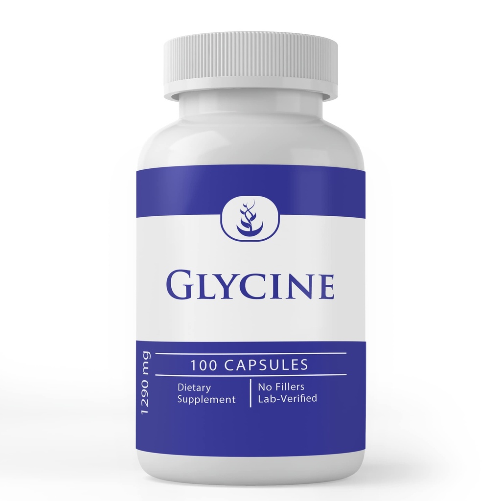 Pure Original Ingredienser Glycin, (100 kapsler) Pure, Ingen tilsætningsstoffer eller Fillers, Lab Verified