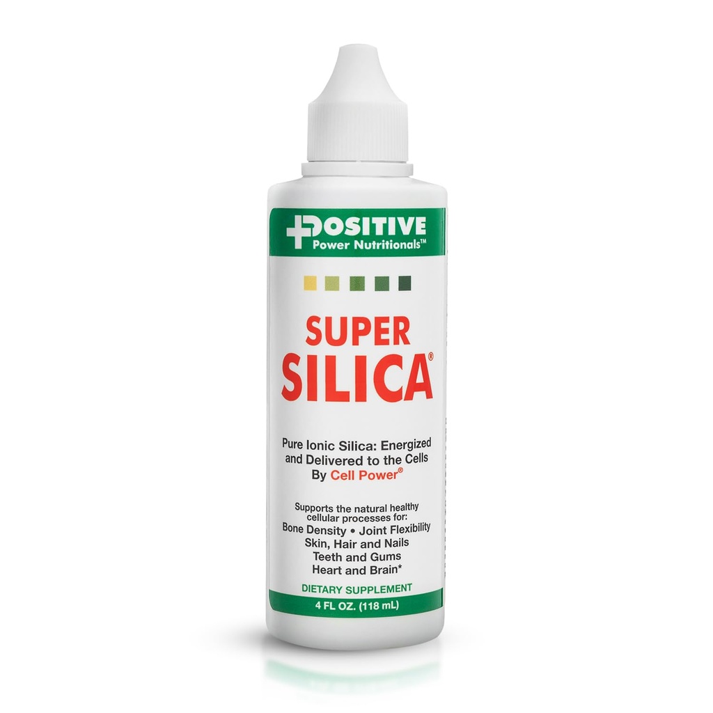 Positive Power Nutritionals Super Silica Kosttilskud (4oz) - Silica Mineral Kosttilskud - Silica Liquid Supplement- 124; Flydende Silica med Collagen Boosting Silicon Mex124; Silica Kosttilskud til hårvækst