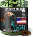 Operation Good Boy Calming Chews for Hunde, Stress Relief Chews med Kamille & Tryptophan for Afslapning - 90 bløde Treatings, Naturlige Ingredienser, Veteran Ejes - Beef Flavored