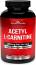 Divine Bounty Acetyl L- Carnitin kapsler 1200mg Per Serving - L Carnitin Supplement 120 Vegetariske kapsler