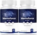 (2 Pack) Memoforce Brain Supplement - Official Memoforce Premium Formula Pills, Advanced Support Memo Force Brain Supplement for Wellness & Samlet sundhed, Memoforce Anmeldelser, 120 kapsler til 2 måneder