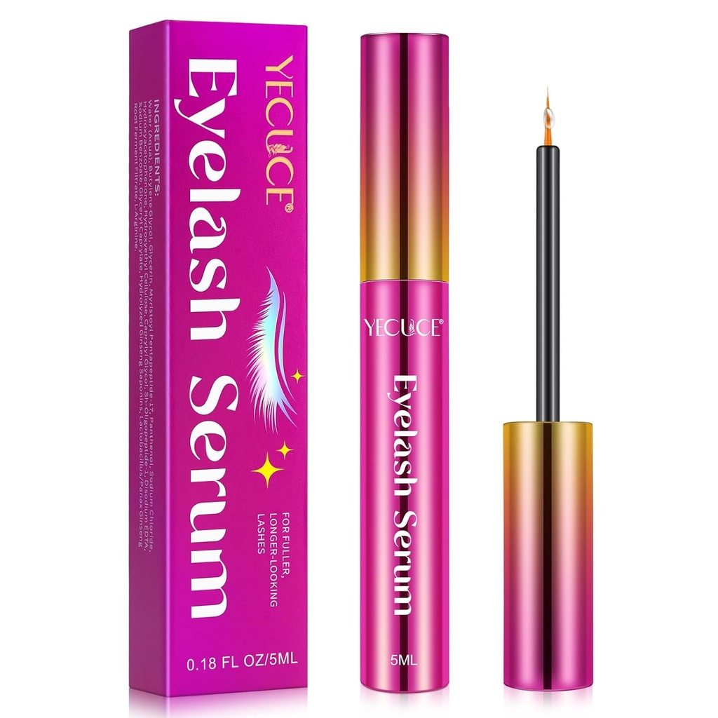 Lash Serum, 5ML Lash Serum til Eyelash Vækst, Premium Eyelash Vækst Serum til Længere, Fuller, og Thicker Lass, Boost Lash Vækst Serum: Unleash Naturkraft til Mesmerizing Lass