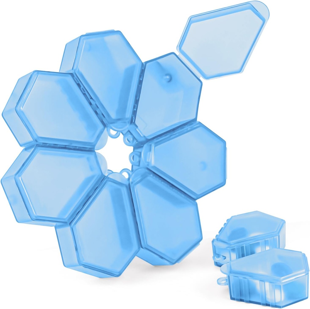 7-in-1 Rejsepilleorganizer sæt indeholder 7 små pilleboks komponenter, der kan samles i en cirkulær stor pilleboks, hver lille pillekasse kan bruges separat (1Pack Blue)