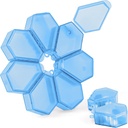 7-in-1 Rejsepilleorganizer sæt indeholder 7 små pilleboks komponenter, der kan samles i en cirkulær stor pilleboks, hver lille pillekasse kan bruges separat (1Pack Blue)