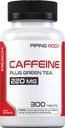 Piping Rock Caffeine Pills 220mg | 300 Tablets | Supplement with Green Tea Extract | Vegetarian, Non-GMO, Gluten Free