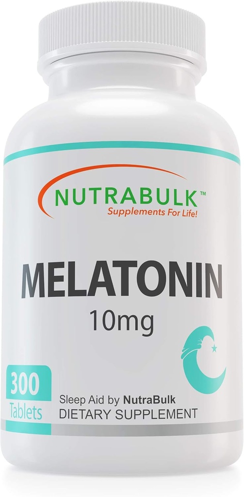 Melatonin 10 mg Tablets – Quick Release Natural Nighttime Sleep Aid for Adults. (300 Count)