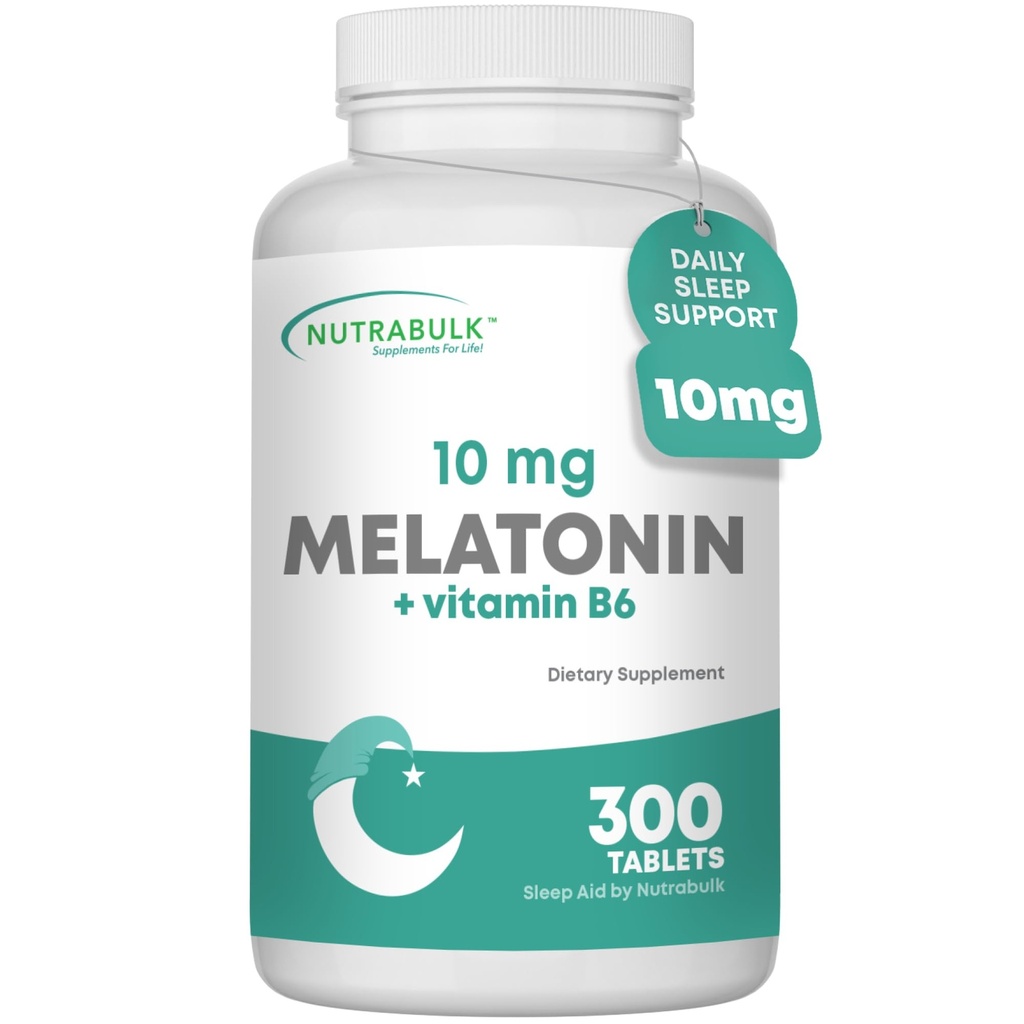 Melatonin 10 mg tabletter - Hurtig udløsning Natural Nighttime Sleep Aid til voksne. (300 Greve)