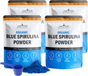 Organic Blue Spirulina Powder, 120 Servering - 100% Pure Superfood Blue- Green Algae, Natural Food Coloring for Smoothies & Protein Drinks - Ikke GMO, Gluten- Free, Vegan + USDA Certified, No Fishy Smell